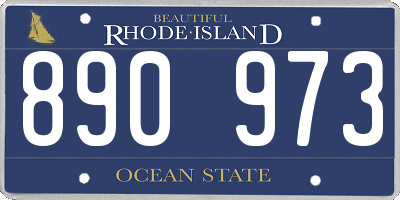 RI license plate 890973