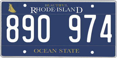 RI license plate 890974