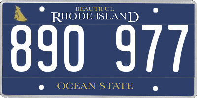 RI license plate 890977