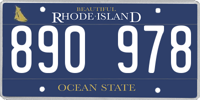 RI license plate 890978