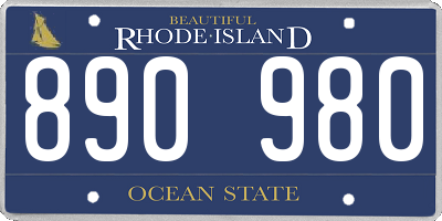RI license plate 890980