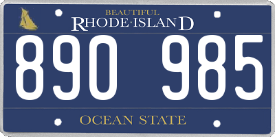 RI license plate 890985