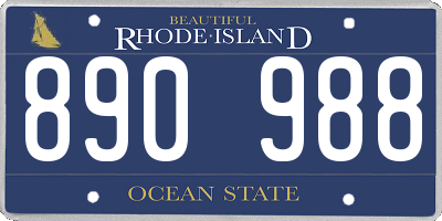 RI license plate 890988