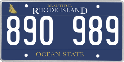 RI license plate 890989