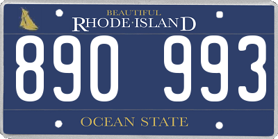 RI license plate 890993