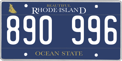 RI license plate 890996