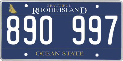 RI license plate 890997