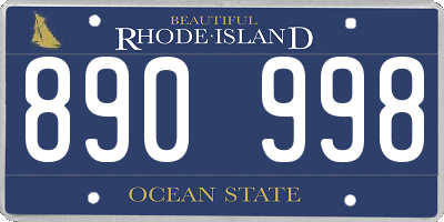 RI license plate 890998