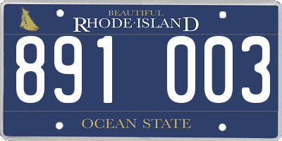 RI license plate 891003