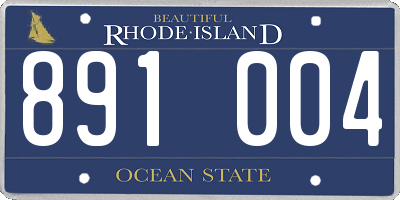 RI license plate 891004