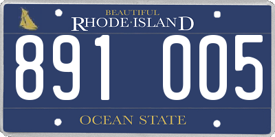 RI license plate 891005