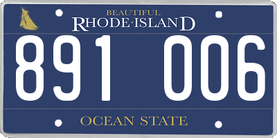 RI license plate 891006