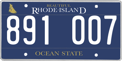 RI license plate 891007