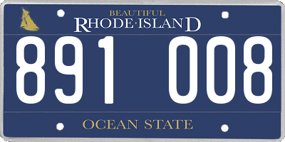 RI license plate 891008