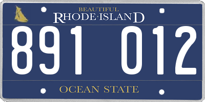 RI license plate 891012