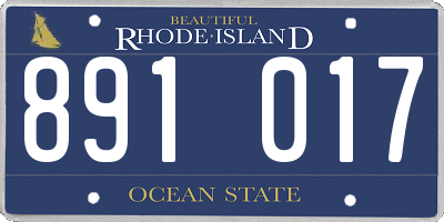 RI license plate 891017