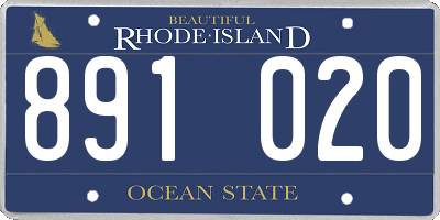 RI license plate 891020