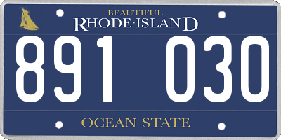 RI license plate 891030