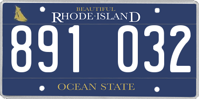 RI license plate 891032