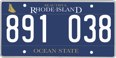 RI license plate 891038