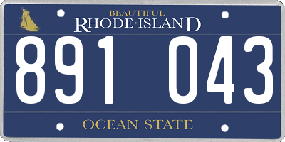 RI license plate 891043