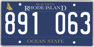 RI license plate 891063