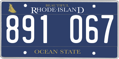 RI license plate 891067