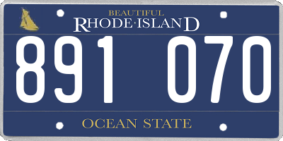 RI license plate 891070
