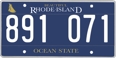 RI license plate 891071