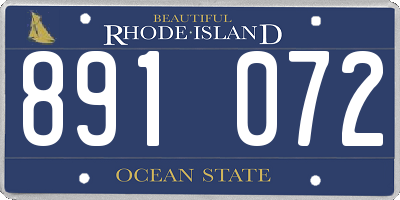 RI license plate 891072