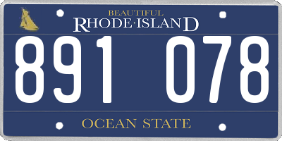 RI license plate 891078