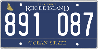 RI license plate 891087