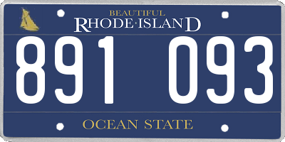 RI license plate 891093
