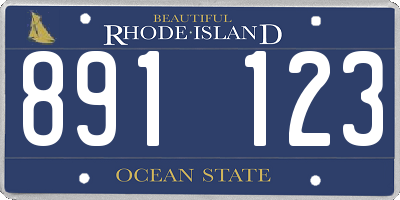 RI license plate 891123