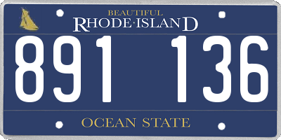 RI license plate 891136