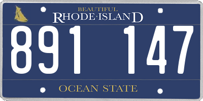 RI license plate 891147