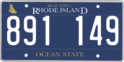 RI license plate 891149