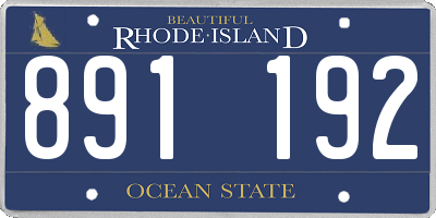 RI license plate 891192