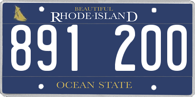 RI license plate 891200