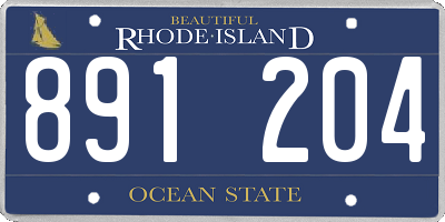 RI license plate 891204