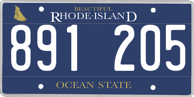 RI license plate 891205