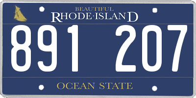 RI license plate 891207