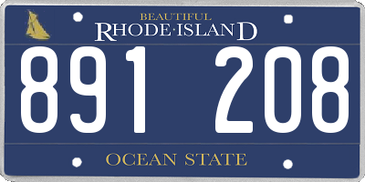 RI license plate 891208
