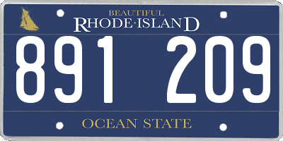 RI license plate 891209