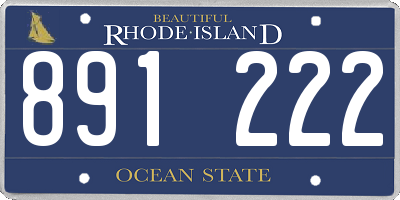 RI license plate 891222