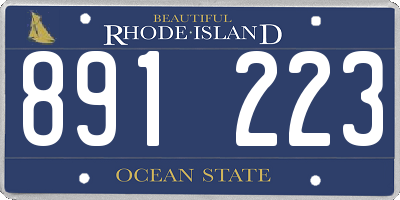 RI license plate 891223