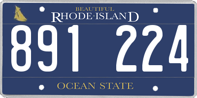 RI license plate 891224