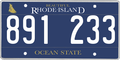 RI license plate 891233