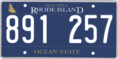 RI license plate 891257