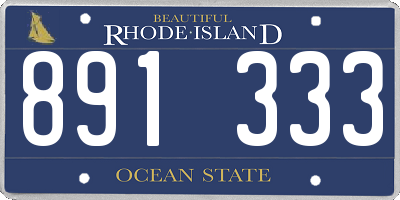 RI license plate 891333